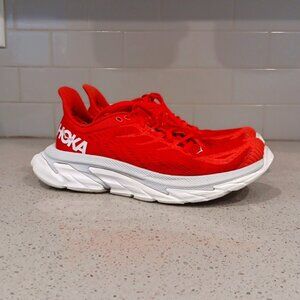 Hoka One One Clifton 7 1110511 CLBLC Womens Size 9.5 Red Running Shoes Sneakers
